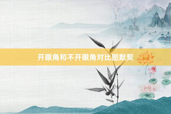开眼角和不开眼角对比图默契